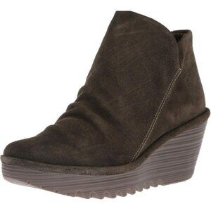 Fly London Women’s Yip Wedge Heel Brown Suede Size 41